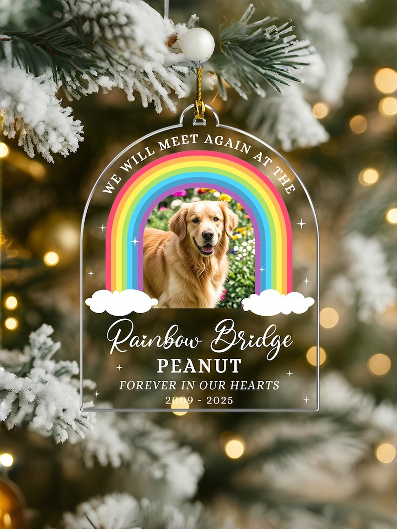 Custom Acrylic Rainbow Bridge Pet Memorial Ornament
